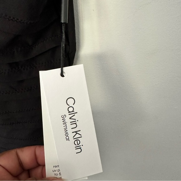 Calvin Klein Black One Shoulder Stardust One Piece Swimsuit 14 - Picture 10 of 14